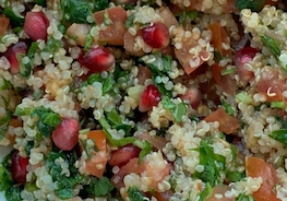Quinoa Salad with Mint & Pomegranate Seeds