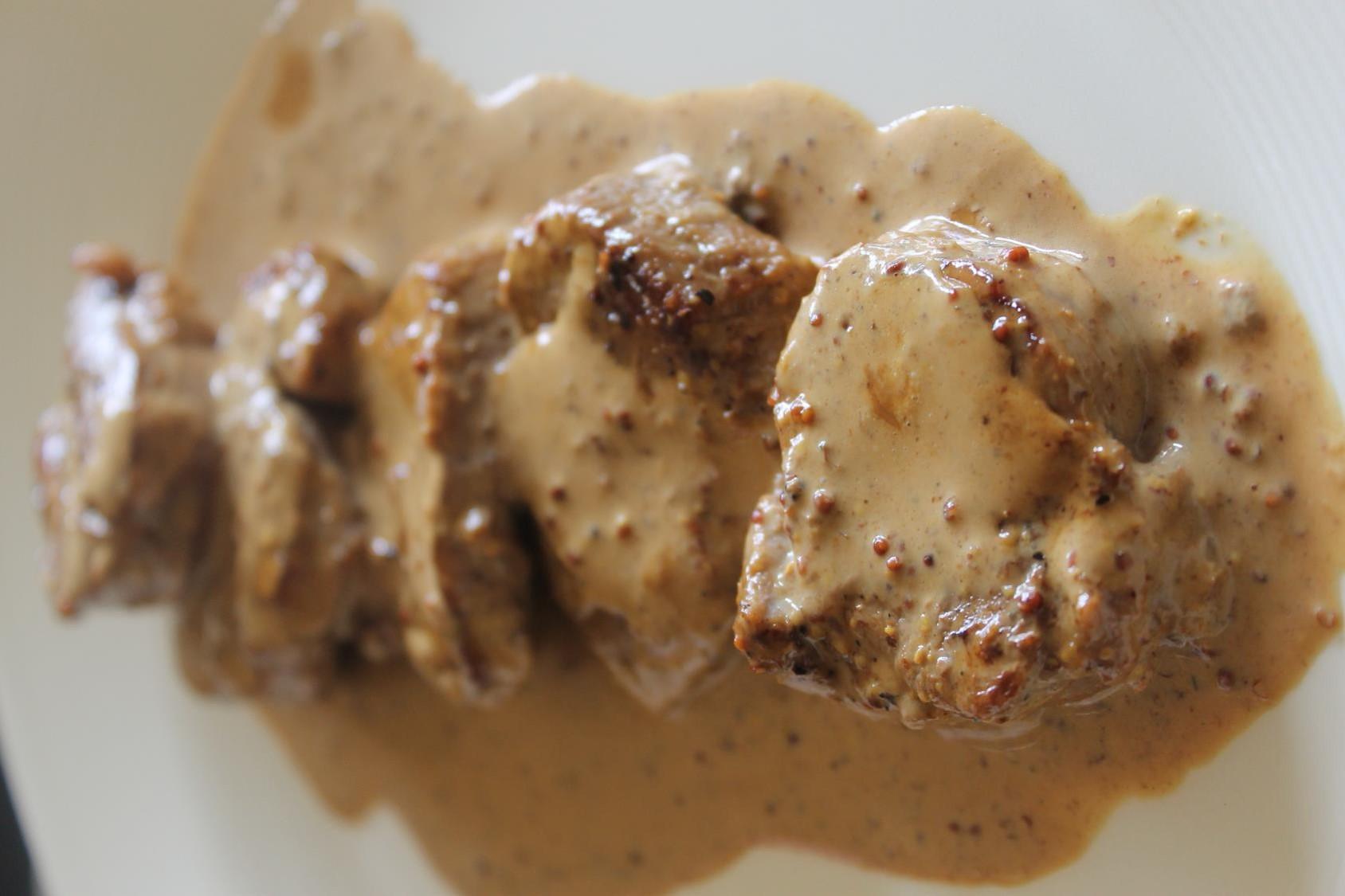 Veal fillet with dijon