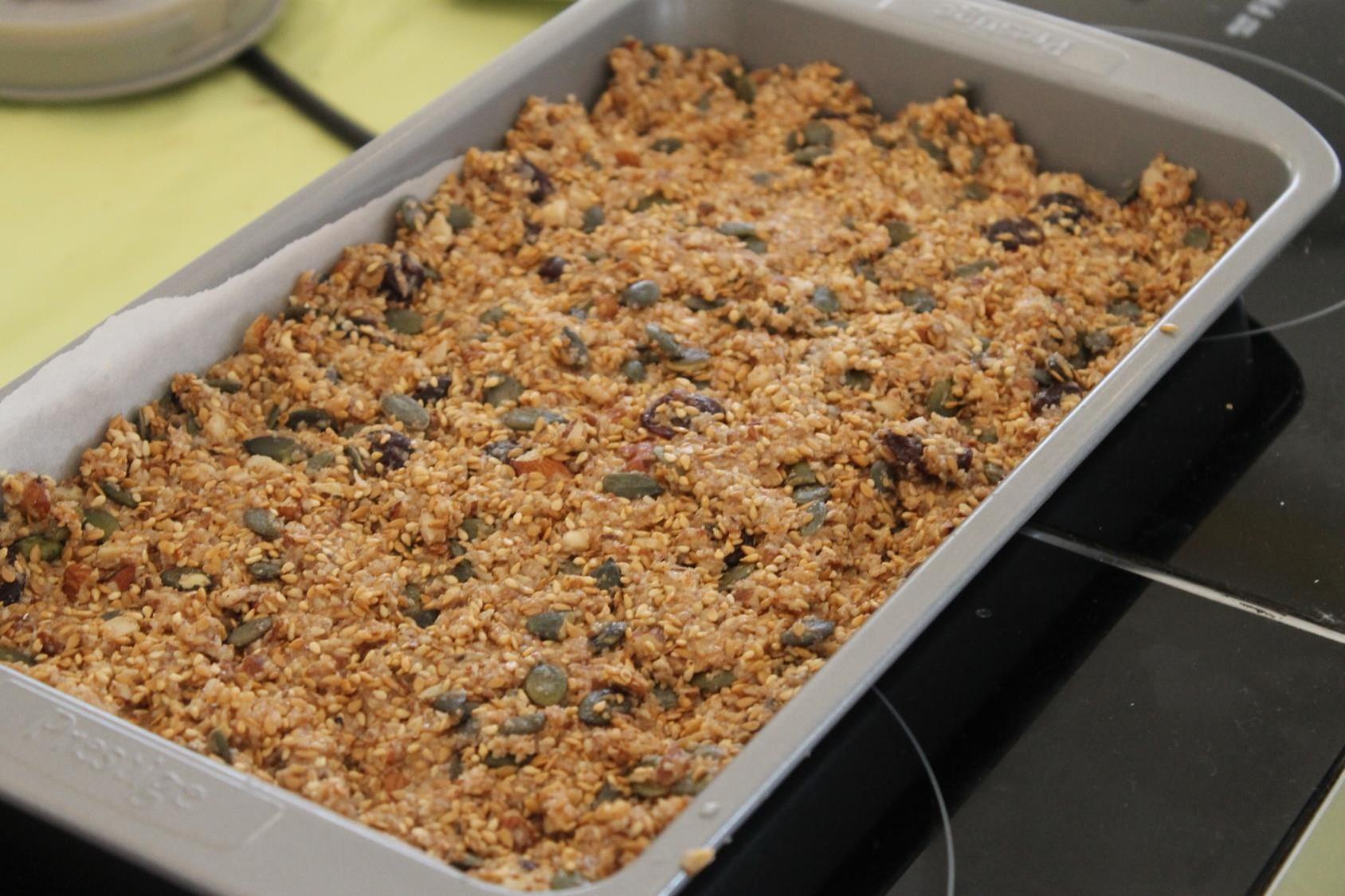 granola bar before oven