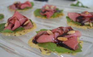 Carpaccio on Parmesan Chips