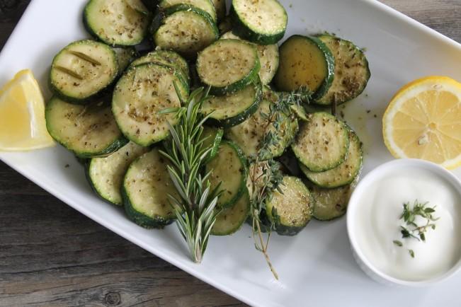 roasted zucchini with herbs