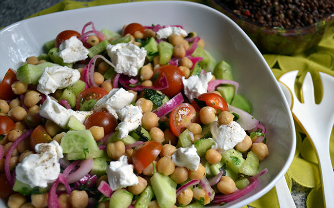 Cucumber & Chickpea Herb Salad