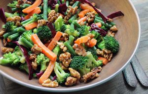 Broccoli Salad with Honey-Glazed Walnuts