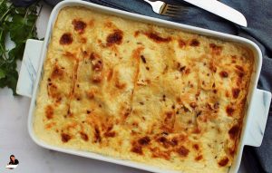 Creamy Two Salmon & Onion Lasagne