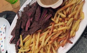 Steak Frites with Mustard Sauce